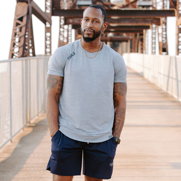 MISSION PERFORMANCE TEE - OCEAN BLUE